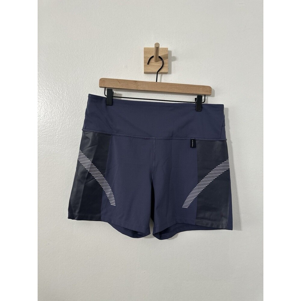 Athleta Allyson Felix Legend Shortie Bike Shorts Navy Blue Women Activewear 2X